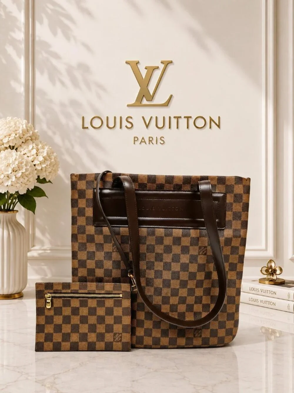 Authentic Louis Vuitton Parioli PM Damier Ebene Tote Bag